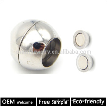 BX003 OEM 304 media bola lisa forma de bolas fuerte cierre magnético para la joyería Resultados para las pulseras de collar de cuerda muestra libre